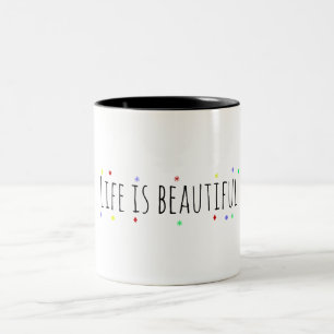 Caneca De Café Em Dois Tons Afirmação Positiva A vida é bela