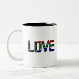 Caneca De Café Em Dois Tons África do Sul Belo Amor Incrível Citação de Texto