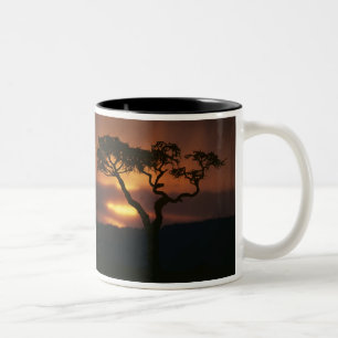 Caneca De Café Em Dois Tons África, Quênia, Reserva de Caça Masai Mara, Cenári