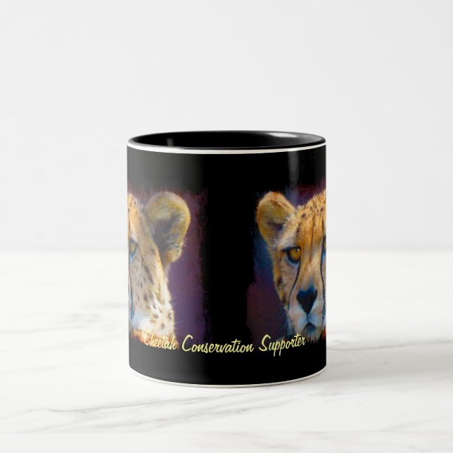 Caneca De Café Em Dois Tons África Selvagem Amantes de Animais Cinco Chitas (Centro)