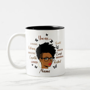 Caneca De Café Em Dois Tons Afro Girl Personalizada