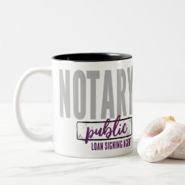 Caneca De Café Em Dois Tons Agente de Assinatura de Empréstimo Público Notário