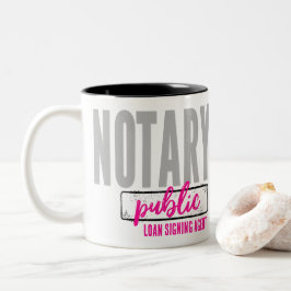 Caneca De Café Em Dois Tons Agente de Assinatura de Empréstimo Público Notário