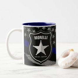 Caneca De Café Em Dois Tons Agente de Polícia de NOME Personalizado Xerife Pav