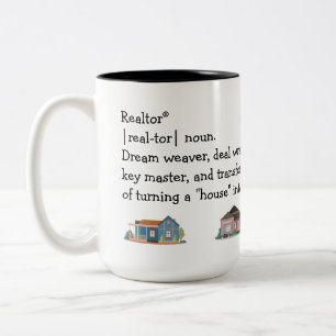 Caneca De Café Em Dois Tons Agente Imobiliário "Definition"