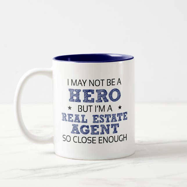 Caneca De Café Em Dois Tons Agente Imobiliário Humor Novelty (Esquerda)