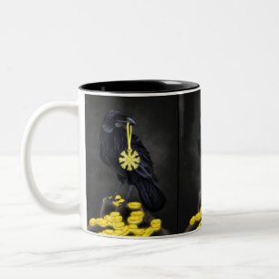 Caneca De Café Em Dois Tons "Agishjalmur Magic on Black Stone"