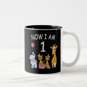 Caneca De Café Em Dois Tons Agora tenho um primeiro aniversario de 1 ano no Zo