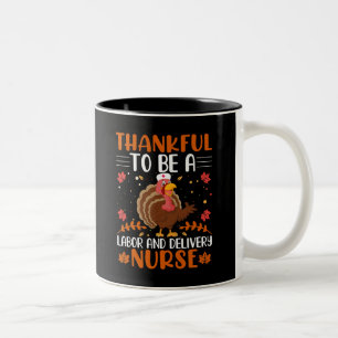 Caneca De Café Em Dois Tons Agradecido por ser enfermeiro trabalhista e de pre
