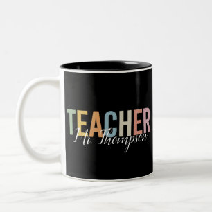 Caneca De Café Em Dois Tons Agradecimento Personalizado ao Professor Volta às