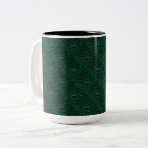 Caneca De Café Em Dois Tons Água cai no metal verde
