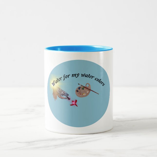 Caneca De Café Em Dois Tons água para as minhas aquarelas (Centro)