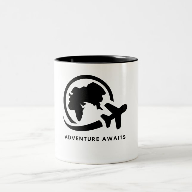 Caneca De Café Em Dois Tons Aguardam Aventura (Centro)