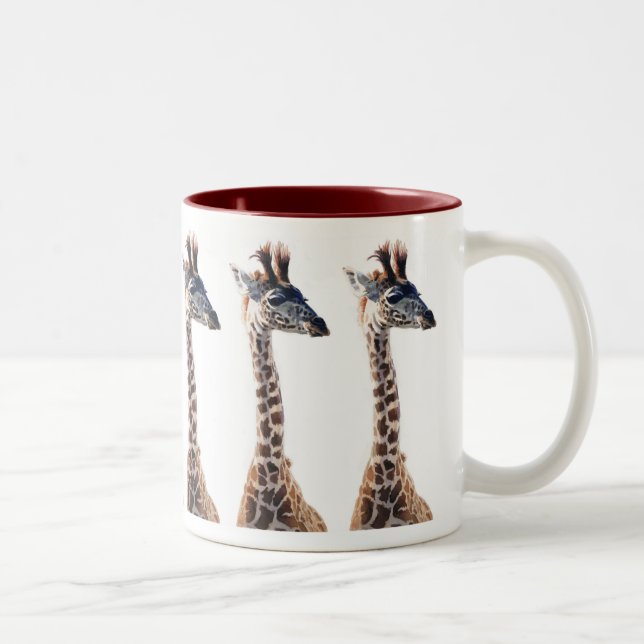 Caneca De Café Em Dois Tons "Aguarela do animal dos animais selvagens do (Direita)