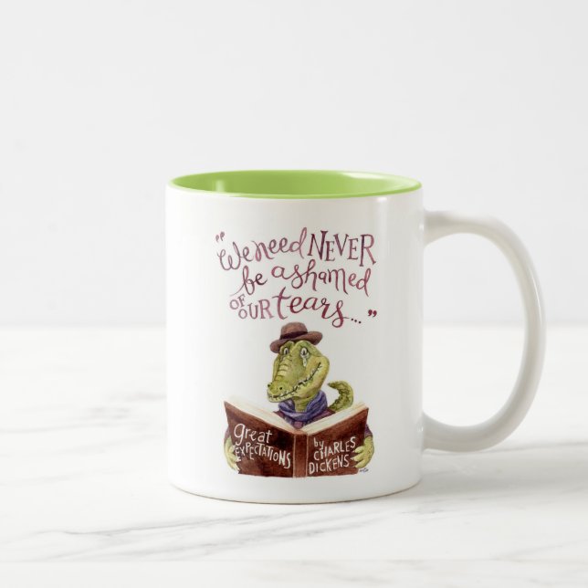 Caneca De Café Em Dois Tons Aguarela inspirador Croc das citações de Charles (Direita)