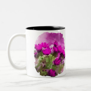Caneca De Café Em Dois Tons Águas Africanas com Aquarela Púrpura De Parede