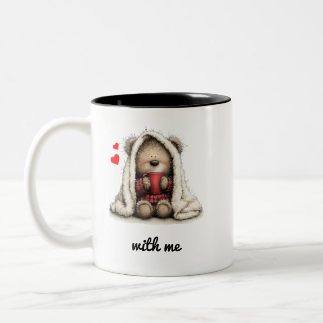 Caneca De Café Em Dois Tons Aguente Comigo  (Esquerda)