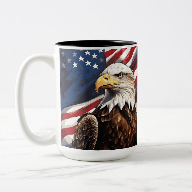 Caneca De Café Em Dois Tons Águia Americana (Esquerda)