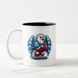 Caneca De Café Em Dois Tons Águia americana segurando a mão
