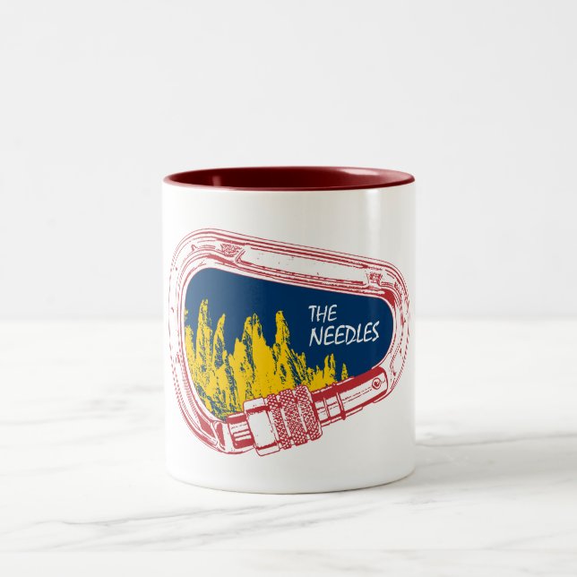 Caneca De Café Em Dois Tons Agulha Subindo Carabiner (Centro)