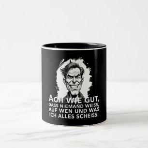Caneca De Café Em Dois Tons Ah, como é bom que ninguém saiba no que eu...