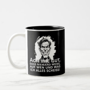 Caneca De Café Em Dois Tons Ah, como é bom que ninguém saiba no que eu...