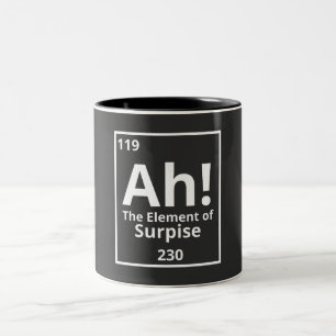 Caneca De Café Em Dois Tons ah o elemento surpresa tabela periódica engraçada