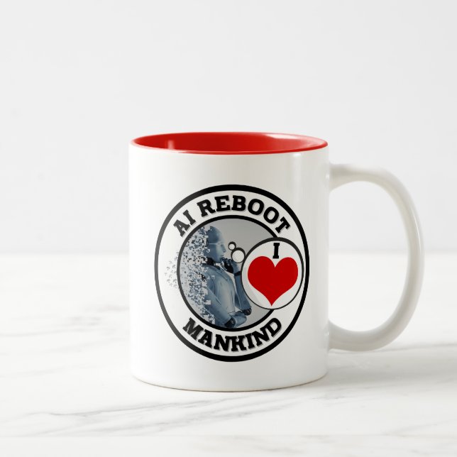 CANECA DE CAFÉ EM DOIS TONS AI REINICIALIZAR - EU AMO MANKIND (Direita)