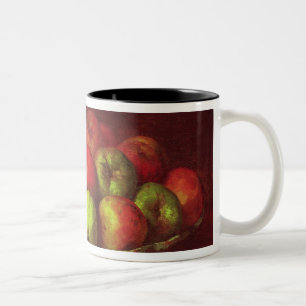 Caneca De Café Em Dois Tons Ainda vida com maçãs e uma romã