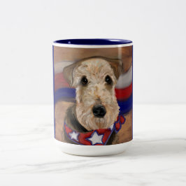 CANECA DE CAFÉ EM DOIS TONS AIREDALE TERRIER