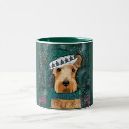 Caneca De Café Em Dois Tons Airedale Terrier