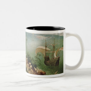 Caneca De Café Em Dois Tons Ajardine com a queda de Ícaro, c.1555