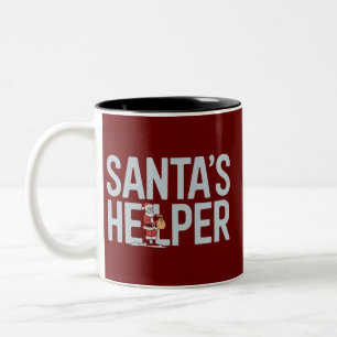 Caneca De Café Em Dois Tons Ajuda do Papai Noel Natal