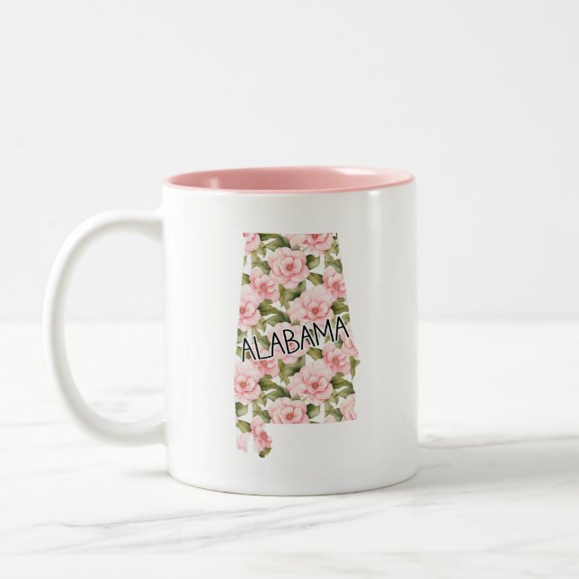 Caneca De Café Em Dois Tons Alabama Camellia Flower (Esquerda)