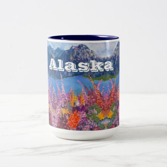 Caneca De Café Em Dois Tons Alaska Fireweed 15oz Coffee Mug (Centro)