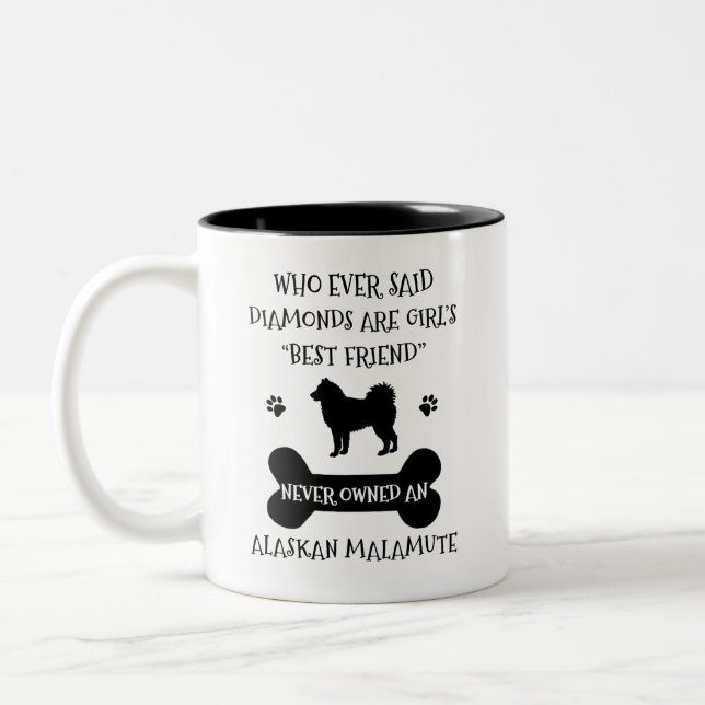 Caneca De Café Em Dois Tons Alaskan Malamute Dog Melhor Amigo (Esquerda)
