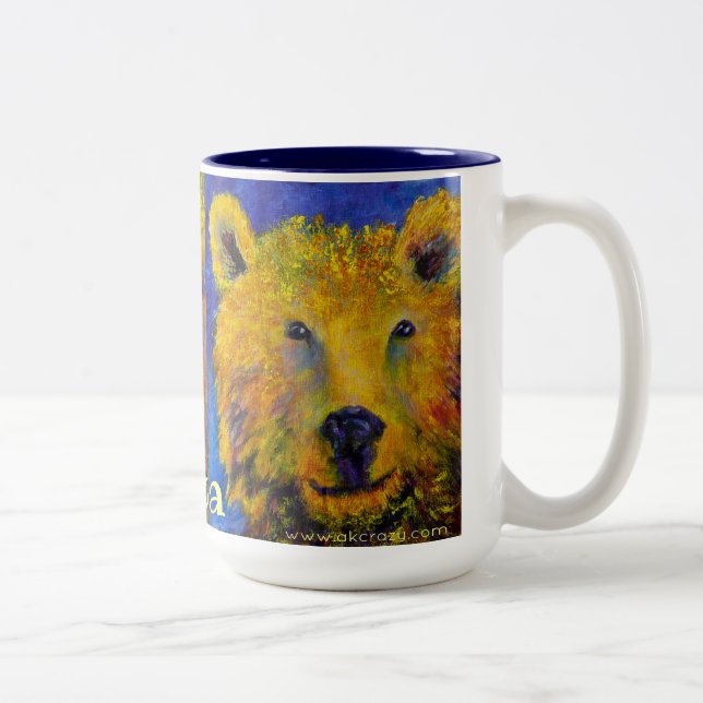 Caneca De Café Em Dois Tons Alaskan PeekaBear 15oz Coffee Mug (Direita)