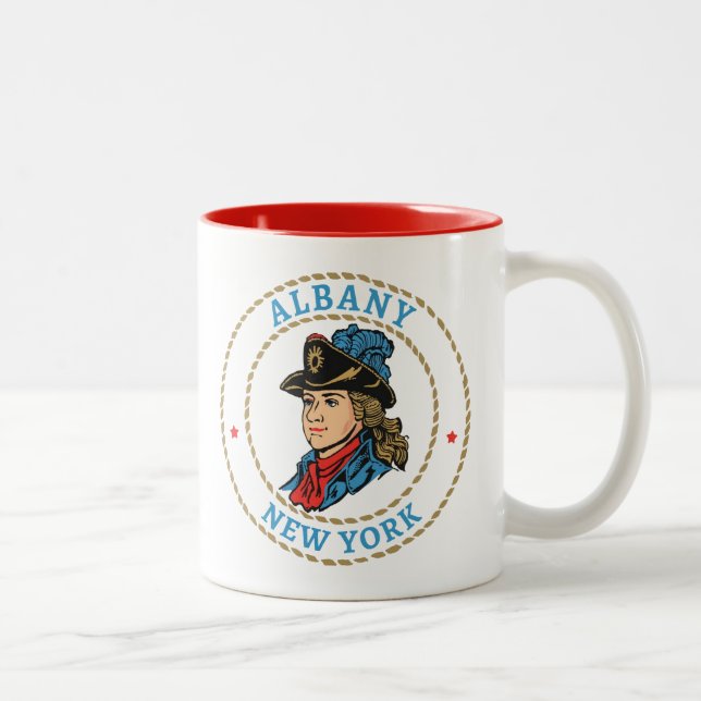 Caneca De Café Em Dois Tons Albany New York Colonial (Direita)