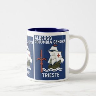 Caneca De Café Em Dois Tons Albergo Columbia Genoa ~ Trieste