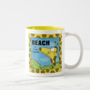 Caneca De Café Em Dois Tons Alcance a New Heights Giraffe