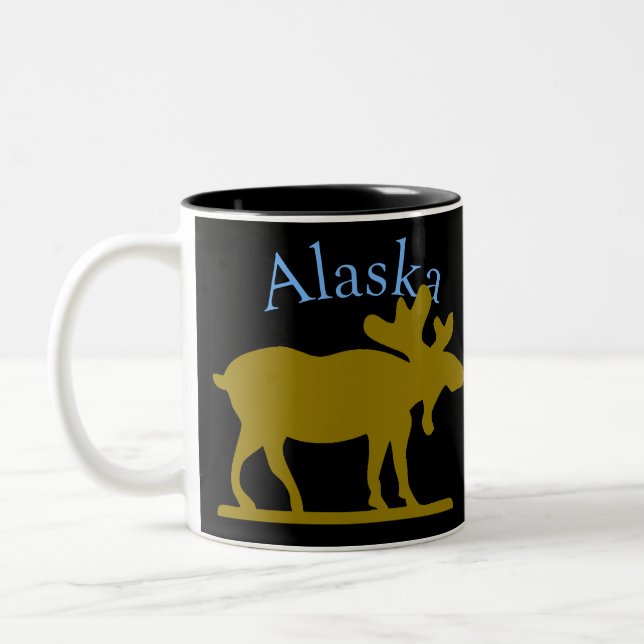 Caneca De Café Em Dois Tons Alces de Alaska (Esquerda)