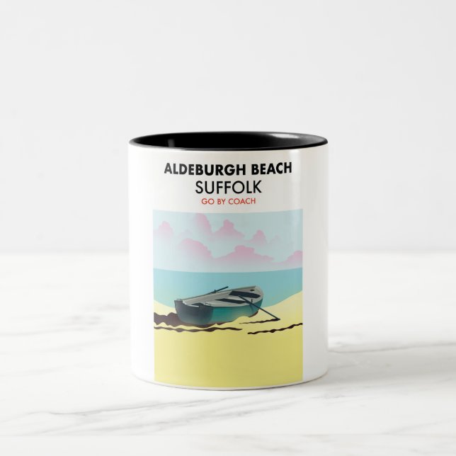 Caneca De Café Em Dois Tons Aldeburgh Beach Suffolk (Centro)