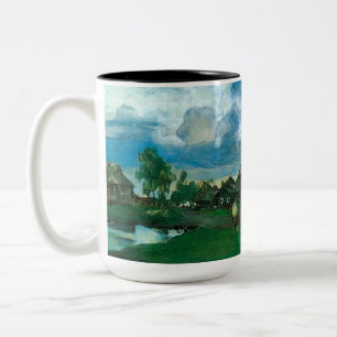 Caneca De Café Em Dois Tons Aldeia Russa Valentin Serov