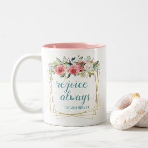 Caneca De Café Em Dois Tons Alegrai-vos Sempre