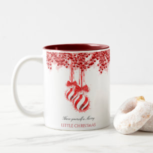 Caneca De Café Em Dois Tons Alegre pouco respingo da aguarela do Natal