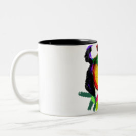 Caneca De Café Em Dois Tons Alegria de gato preto