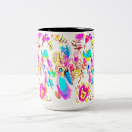 Caneca De Café Em Dois Tons Alegria de Pavão Gentil