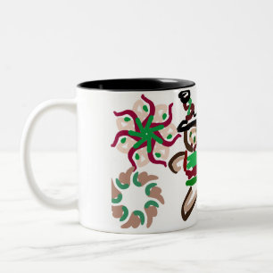 Caneca De Café Em Dois Tons Alegria do homem de biscoito de gengibre