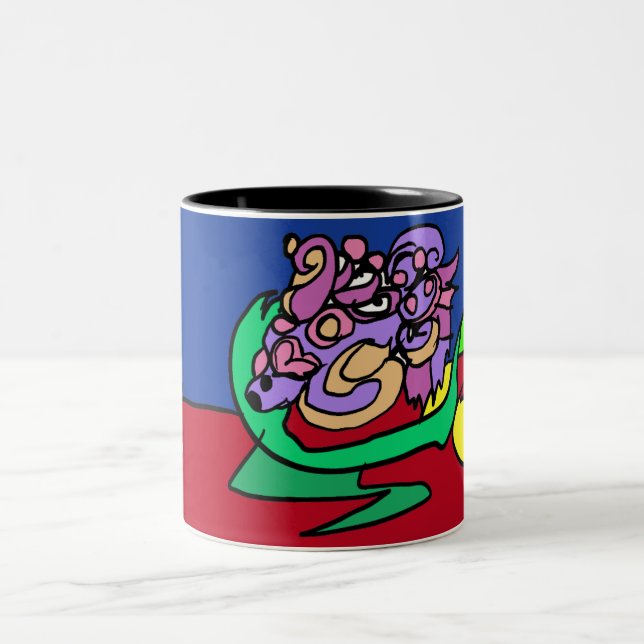Caneca De Café Em Dois Tons Alegria do peixe Betta (Centro)