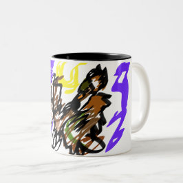 Caneca De Café Em Dois Tons Alegria legal do lobo